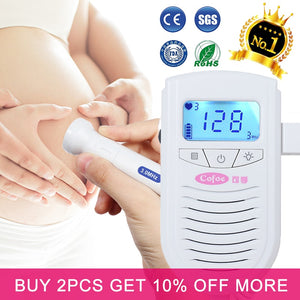 Cofoe Fetal Doppler Ultrasound Baby Heartbeat Detector Home Pregnant