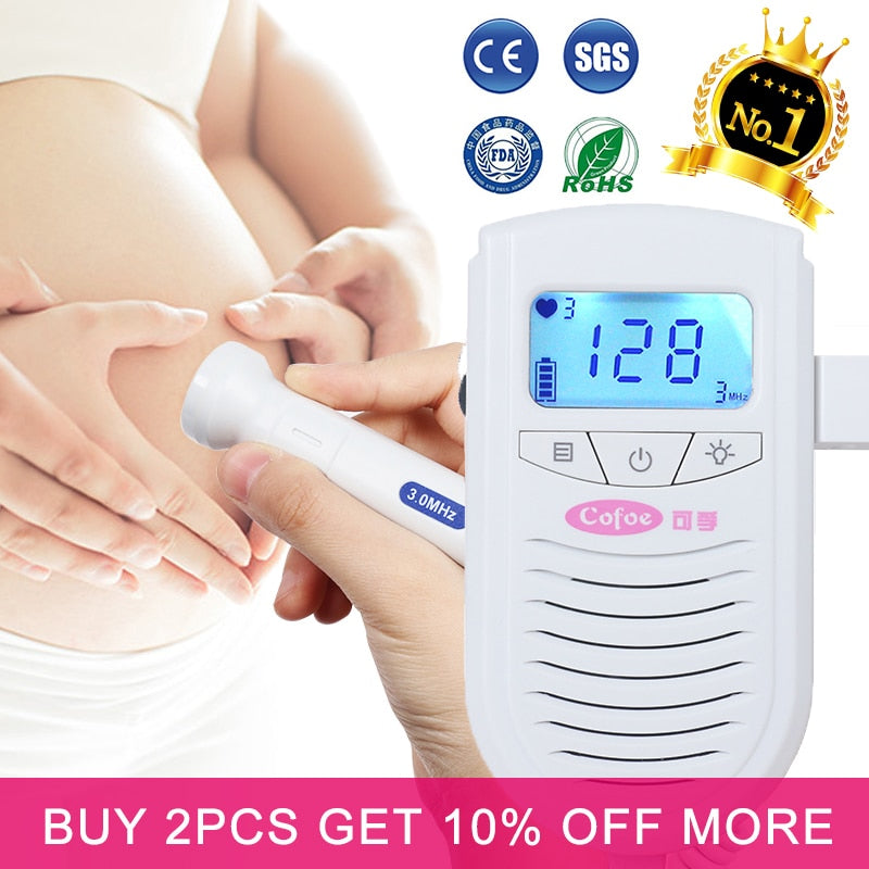 Cofoe Fetal Doppler Ultrasound Baby Heartbeat Detector Home Pregnant