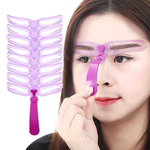 Reusable 8 in1 Eyebrow Shaping Template Helper Eyebrow Stencils Kit Grooming Card